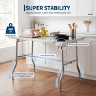 Stainless Steel Folding Work Table  commercial Kitchen Prep Table For Restaurant