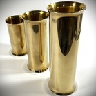 Vtg  Mid Century  Scanmalay Of Denmark Set Of 3 Brass Candleholders 1970 s Set 2
