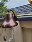 Nautical Bronze Finish Aluminum Ship Bell With Rope - Antique Bronze Dinner Bell