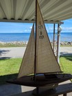 Vintage Pond Wood Sailboat Nautical 41  Tall   30  Long With Sails Very Nice 