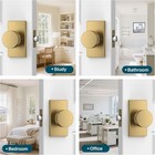 3 Pack Antique Brass Door Knobs  Vintage Privacy Door Knob Interior  Rectangular