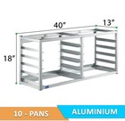 Commercial Aluminum Wall Mounted Sheet Half Pan Bun Rack Holds 10 Pans