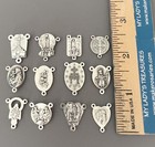Lot 12 Rosary Center Centerpieces Make Making Rosaries Italy Parts Finish Silver