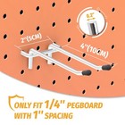 Huhole Double Arm Pegboard Hooks 4inch 10pc Fit 1 4 Pegboard Ideal Peg Board Too