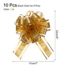 10pcs 7 Inch Large Pull Bow Gift Wrapping Bows Ribbon Organza Bows Gold White