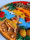 Vintage Hawaii Wall Plaque Made In Japan Hula Girl Tiki Retro Souvenir Decor