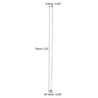 100pcs Flat Head Pins For Jewelry Making 70mm Stainless Steel 22 Gauge Silver