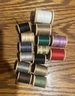 Vtg Lot Of 15 Star Size 50 polyblend Etc Thread On Wooden Spools Mix Colors Used