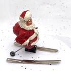 Vintage Barclay Lead Santa Claus On Skis Figurine Winter Christmas B195