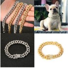 Pet Dog Cat Chain Collar Jewelry Metal Material With Diamon 12 5mm Width Collar