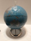 World Map Globe On Chrome Base Desktop Home Office Read Desc See Pics