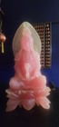 Large 20  Buddha Statue  Meditating Carved Rose Quartz See Description 