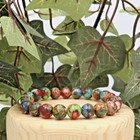 Green Sea Sediment Jasper Elastic Stretch Bracelet - 10mm Round Gemstone Beads