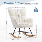 Nursery Teddy Upholstered Glider Rocker With High Backrest - Relax Rocking Chair