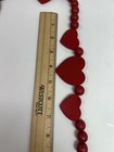 Vintage Valentines Day Red Hearts Wood Beaded Garland 90 Inches Long