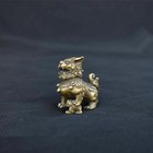 Hot Chinese Antique Brass Pair Of Lion Pendants Copper  Desktop Accessories