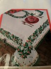  Mistletoe Christmas Fabric Soil Release Tablecloth 60 X 104 New Free Shipping