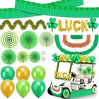 47 Pcs St  Patrick s Day Golf Cart Decorations Kit  St  Patrick Parade Car 