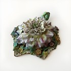 Antique Porcelain Flower Floral Candle Holder Hand Painted Unique Rare Vintage