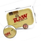 Raw Classic Organic Hemp Metal Rolling Tray 11 X 7 Small Tobacco Tray