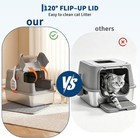 Large Litter Box With Lid Enclosed Scoop Stainless Steel Dog Proof Cat Box
