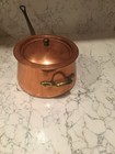 Vintage 1 Qt  Copper And Brass Pot With Lid Made In Korea Dent On Bottom