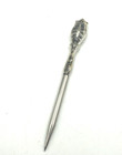 Antique Art Nouveau Embossed Sterling Handle Awl Punch Stiletto Sewing Tool 18gr