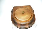 Vintage Antique Wood Wooden Box In An Unusual Round Shape 