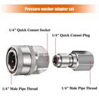 4 Sets Npt 1 4 Inch Pressure Washer Coupler Quick Connect Plug Male Female 1    