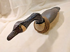 Wooden Carved Rustic Canadian Goose With Rope Collar 18 