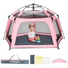 Baby Playpen Pop-up Tent - Outdoor   Indoor Play Tent For Beach With Pink