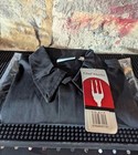 Chef Works Black Short Sleeve Button-front Cotton Server Shirt Kcbl-blk-m