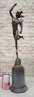 Nude Flying Mercury Bronze Statue Marble Sculpture Art Deco Roman Mythical Large
