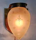 Pair Vintage Art Deco Brass Wall Sconces     Antique Ship Light Fixture Star Glass