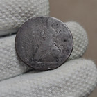 1775 Half Penny Used In Early America Revolutionary War Era Coin Double Struck