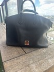 Dooney   Bourke Black Leather Top Handles Satchel Zip Closure  no Strap 