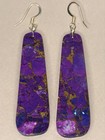 Native Americantrapezoid Shaped Slab Earrings Compressed Mohave Purple Turquoise