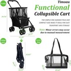 Collapsible Shopping Cart Utility Trolley Cart With Removable Tote Swivel Wheels