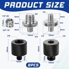 Tripod Screw Adapter 6 Pcs Aluminum Threaded Converter 1 4 Male To 3 8 Female