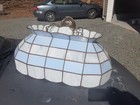 Vintage Tiffany Style Pool Table Light Leaded Slag Glass Billiards Chandelier