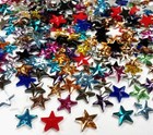 100 Vintage Assorted Star Acrylic 1 2 Inch Rhinestone Flat Back Cabochons 2600