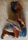 Vintage Mcm Spaghetti Hair Calif Pottery Cannibal Pixie Ceramic Figurine   Tiki
