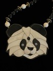Vintage Lee Sands Statement Necklace Earrings Set Panda