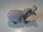 Vintage 1960 s Ceramic Gray Hippopotamus - Otagiri Japan
