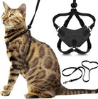 Escape Proof Cat Harness Leash Set Adjustable Comfortable No Pull Vest Black Med