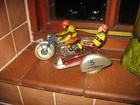 Tippco Silver Racer Sidecar Motorcycle Bike Windup Tinplate Tin Toy 50 s Germany