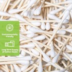 Bamboo Cotton Swabs 500 Count Eco Friendly 100  Cotton Double Tipped