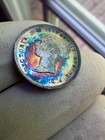 1860 Great Britain Victoria Maundy Fourpence 4d Rainbow Toned Silver