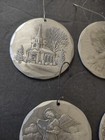 Vtg Lot 7 Wendell August Forge Christmas Ornament Tree Santa Angel Church Dove