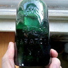 Washington Spring Saratoga ny Scarce 1860s Green Pint Mineral Water Bottle Shiny